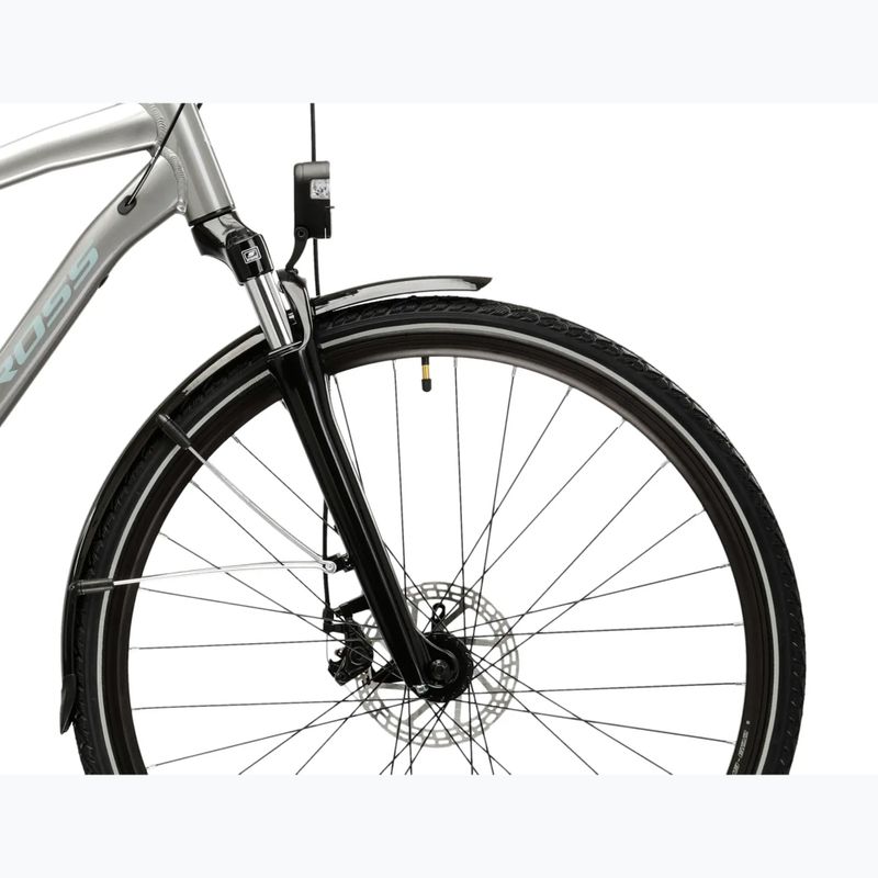 Men's trekking bike KROSS Trans 3.0 silver/blue/shine 6