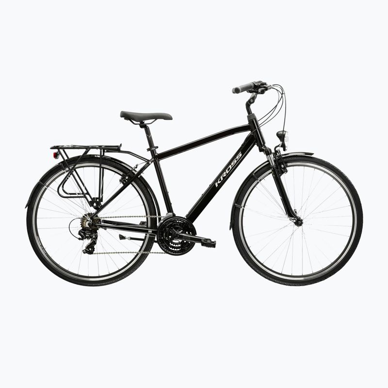 Men's trekking bike KROSS Trans 1.0 black/silver/shine