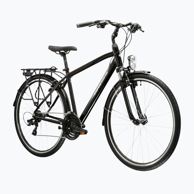 Men's trekking bike KROSS Trans 1.0 black/silver/shine 2