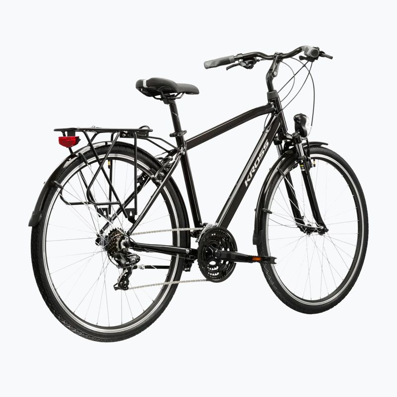Men's trekking bike KROSS Trans 1.0 black/silver/shine 3