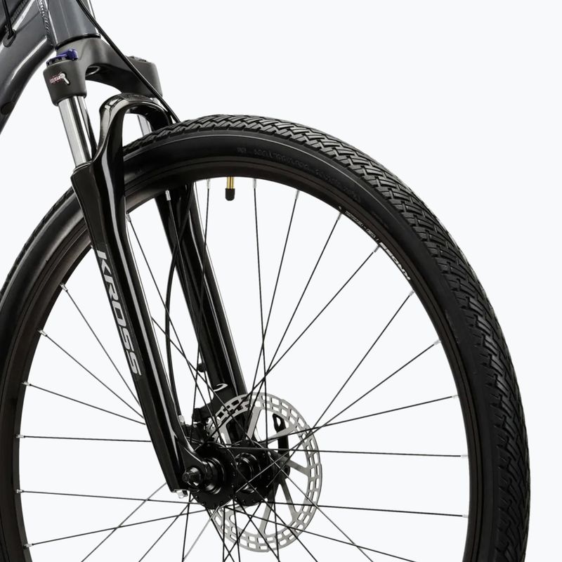 Women's cross bike KROSS Evado 5.0 W grey/blue/shine 5