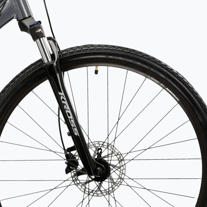 Women's cross bike KROSS Evado 5.0 W grey/blue/shine 6