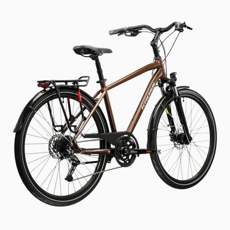 Men's trekking bike KROSS Trans 5.0 brown/silver/shine 3