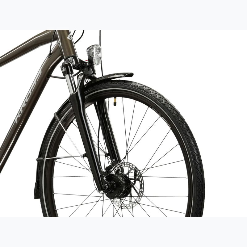 Men's trekking bike KROSS Trans 4.0 brown/silver/shine 5