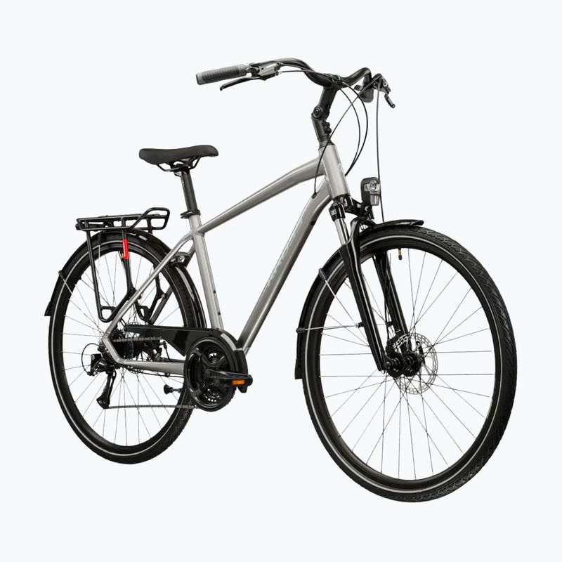 Men's trekking bike KROSS Trans 3.0 silver/blue/shine 2