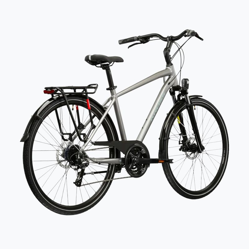 Men's trekking bike KROSS Trans 3.0 silver/blue/shine 3