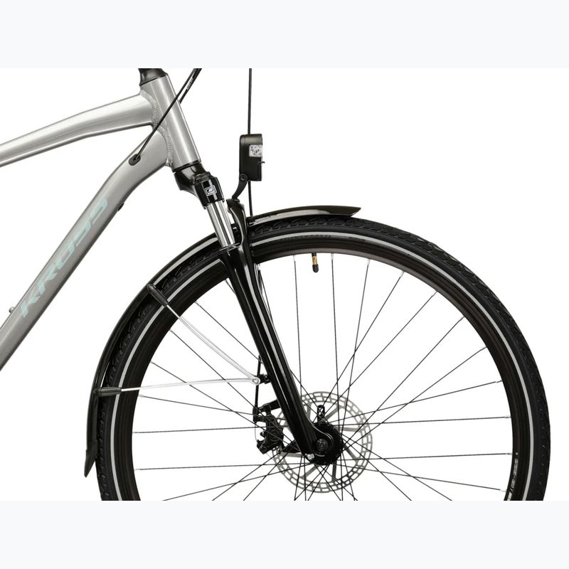 Men's trekking bike KROSS Trans 3.0 silver/blue/shine 6