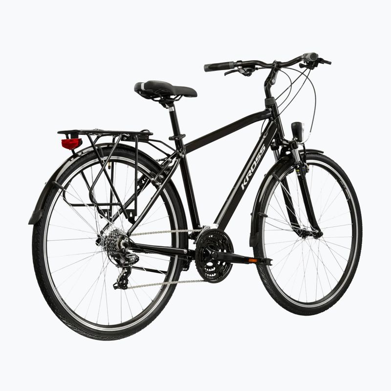 Men's trekking bike KROSS Trans 1.0 black/silver/shine 3