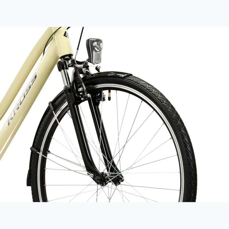 Women's trekking bike KROSS Trans 1.0 W beige/purple/shine 5