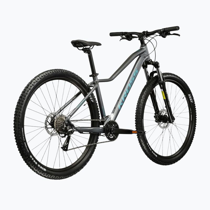 Women's mountain bike KROSS Lea 4.0 W 27.5 grey/turquoise/shine 3