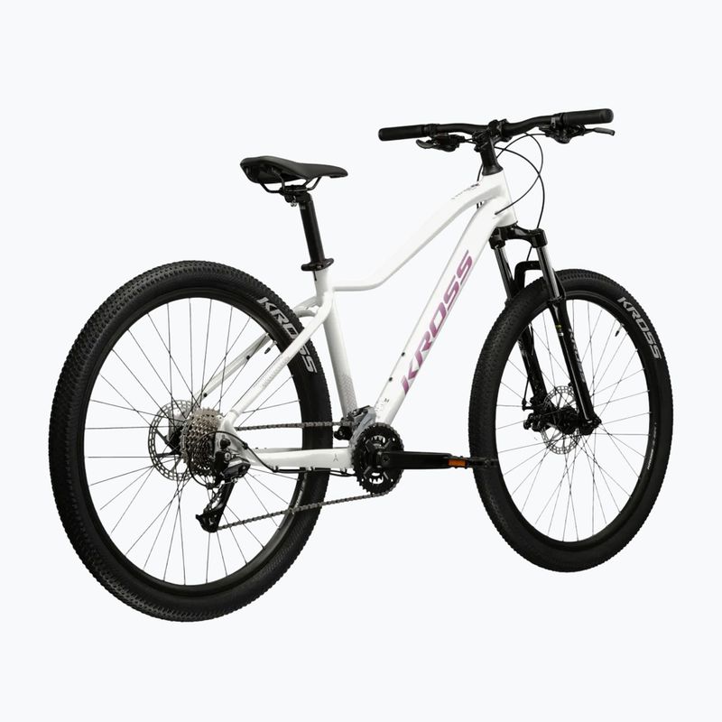 Women's mountain bike KROSS Lea 3.0 W 27.5 white/pink/shine 3