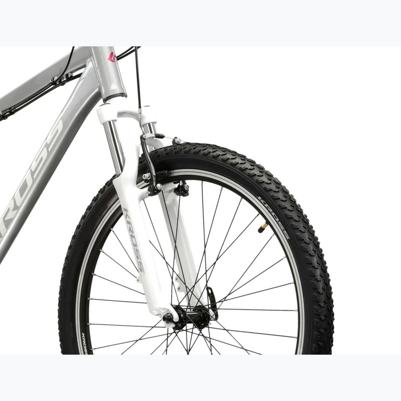 Women's mountain bike KROSS Lea 1.0 silver/white/shine 5