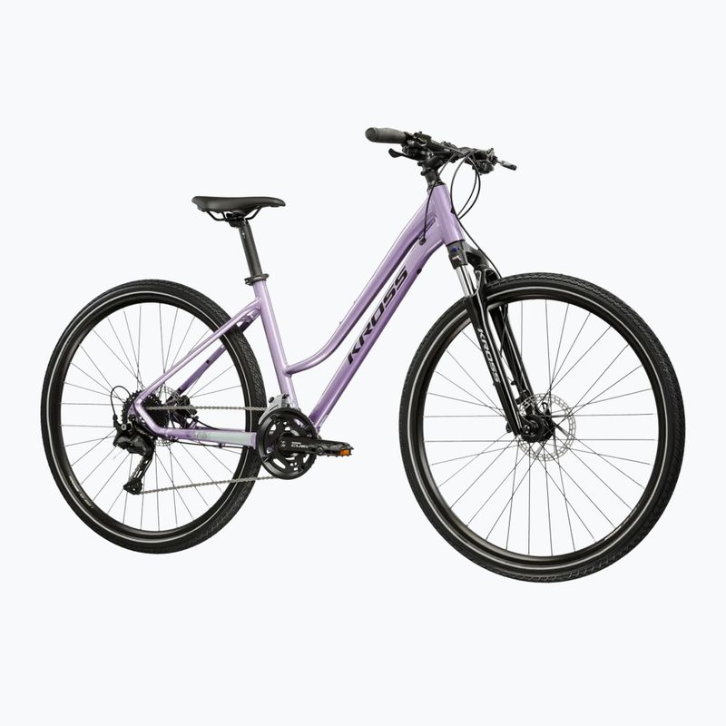 Women's cross bike KROSS Evado 5.0 W purple/black/shine 2