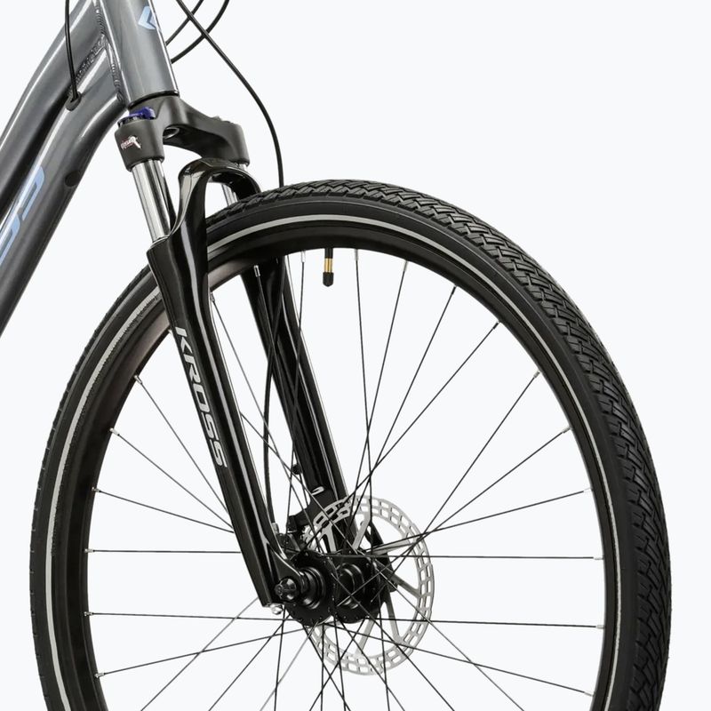 Women's cross bike KROSS Evado 5.0 W grey/blue/shine 5