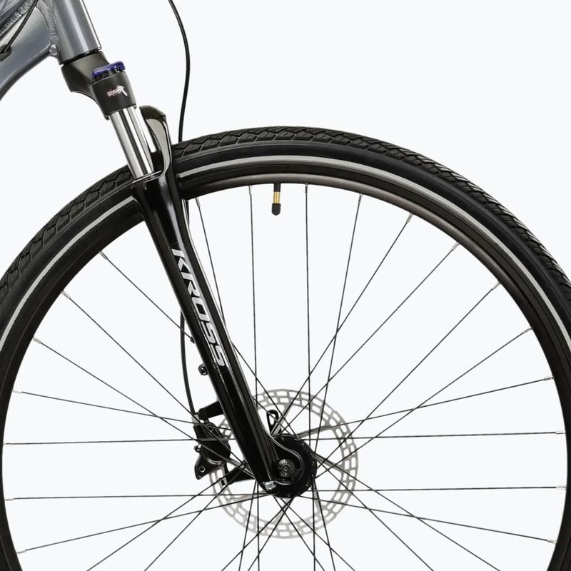 Women's cross bike KROSS Evado 5.0 W grey/blue/shine 6