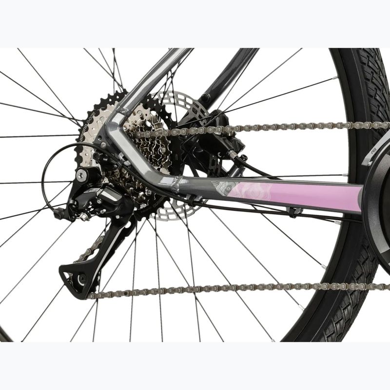 Women's cross bike KROSS Evado 4.0 W grey/pink/shine 8