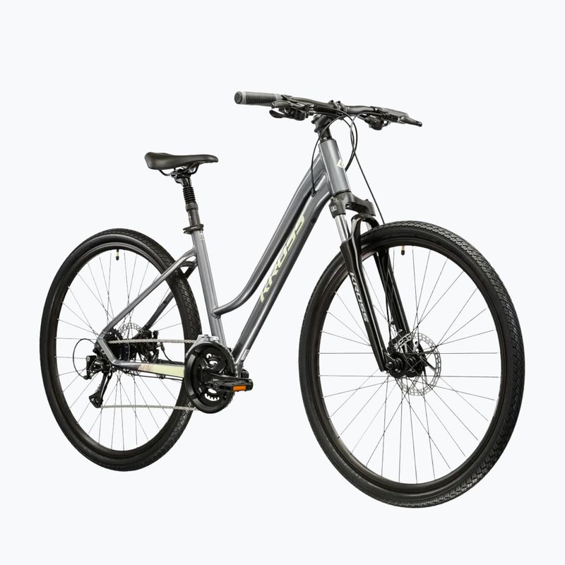 Women's cross bike KROSS Evado 3.0 W grey/green/shine 2