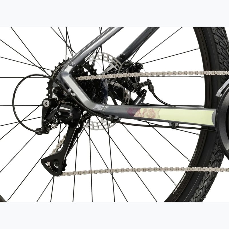 Women's cross bike KROSS Evado 3.0 W grey/green/shine 8