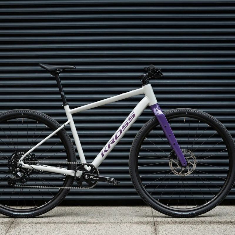 Gravel bike KROSS Esker 1.0 FL grey/purple/shine 13