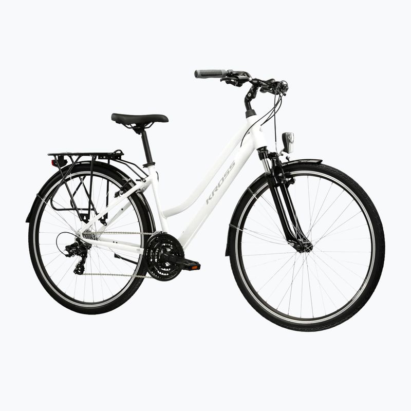 Women's trekking bike KROSS Trans 1.0 W white/grey/shine 2