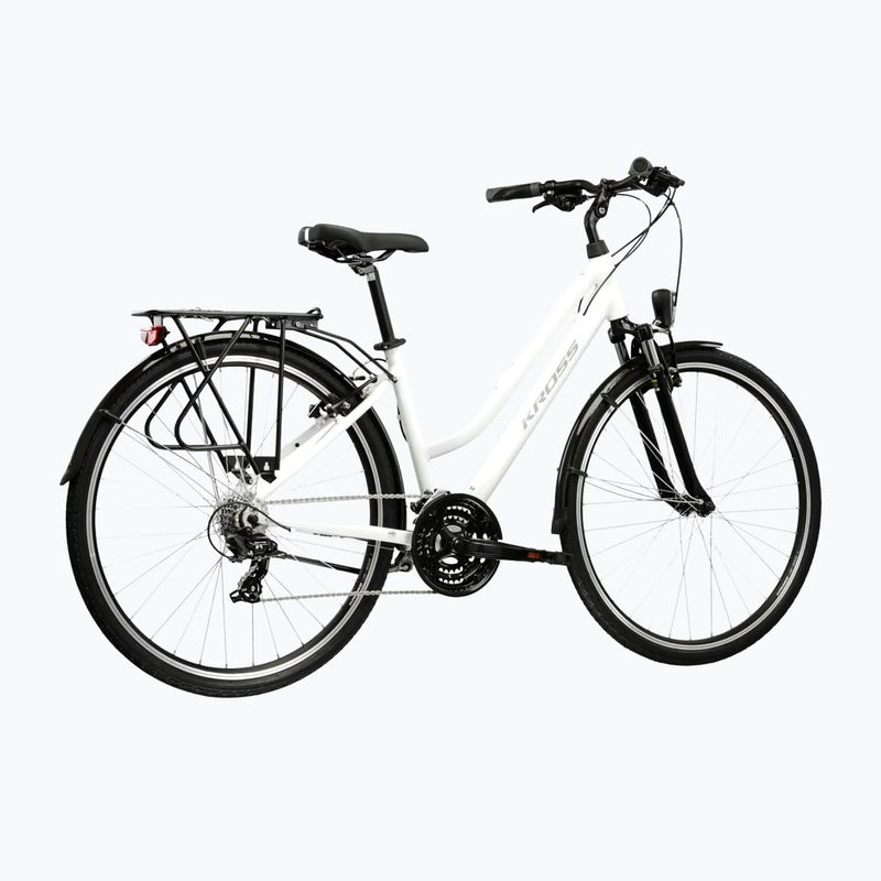 Women's trekking bike KROSS Trans 1.0 W white/grey/shine 3