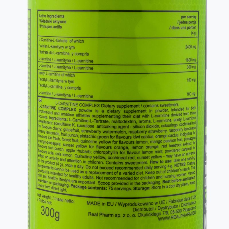 L-Carnitine Complex Real Pharm fat burner 300g raspberry-strawberry 703767 2