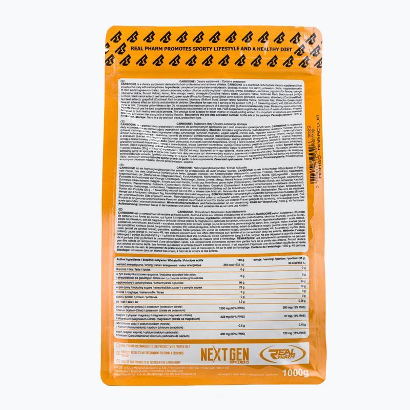 Carbo One Real Pharm carbohydrates 1kg mango-maracuja 712530 2