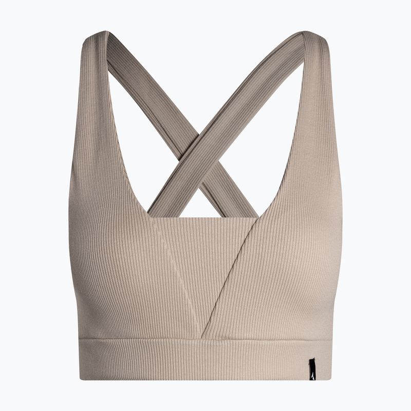 Carpatree Mellow Rib beige fitness bra CPW-SB-179-BE