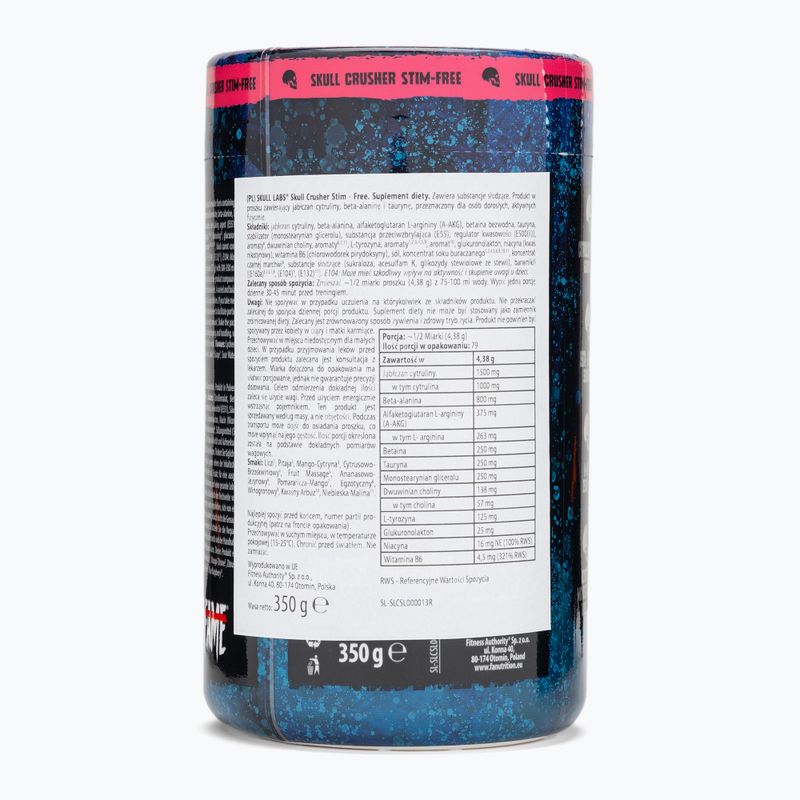Fitness Authority pre-workout Skull Labs Skull Crusher Stim Free 350 g mango/lemon 2