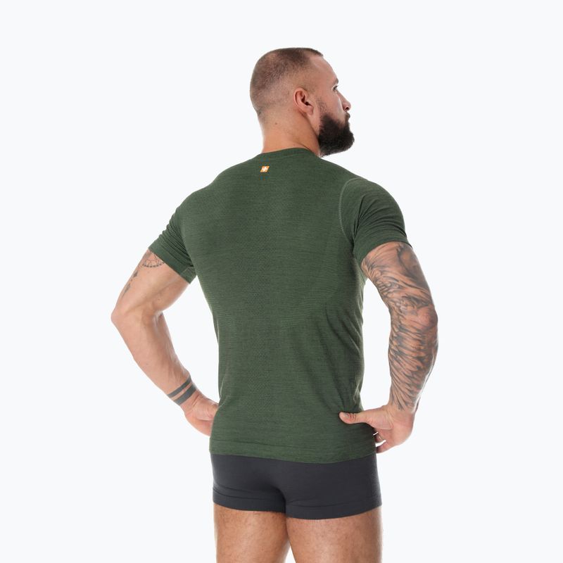 Men's Brubeck Outdoor Merino Wool Pro thermal T-shirt dark green/wild 2 2