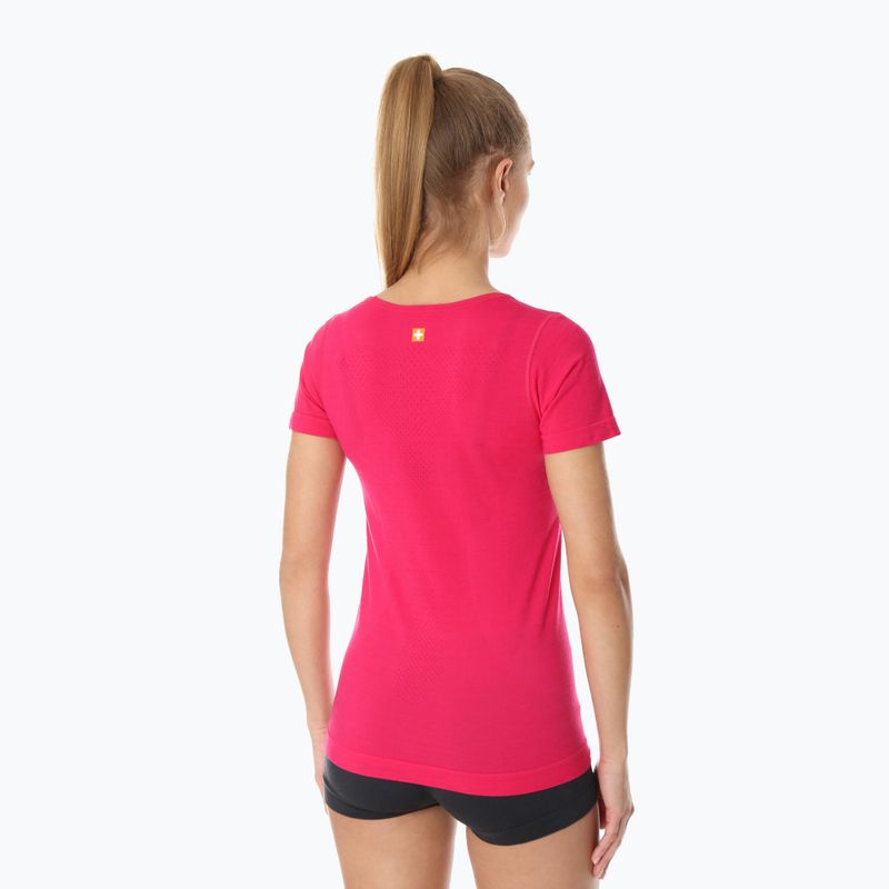 Women's thermal T-shirt Brubeck Outdoor Merino Wool Pro raspberry/mountain 1 2