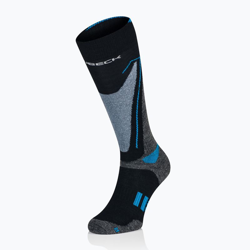 Men's ski socks Brubeck Snow Force Light grey / blue 2