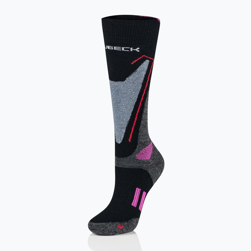 Women's ski socks Brubeck Snow Force Light grey / pink 2