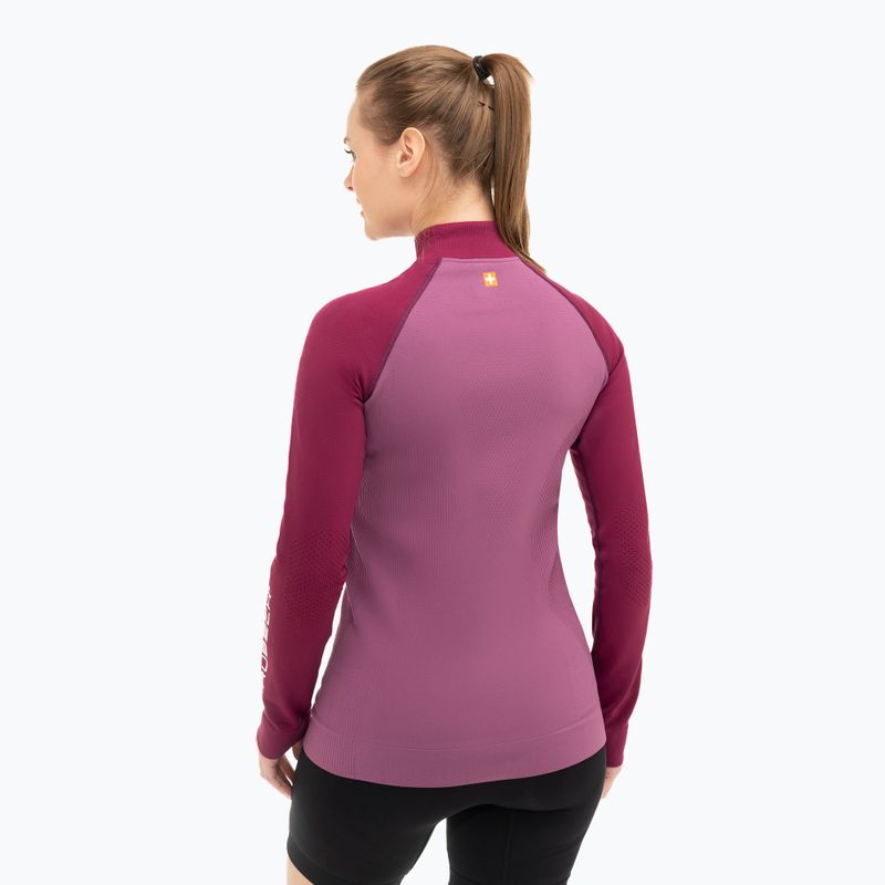 Women's thermal sweatshirt Brubeck LS1352 Athletic heather / plum 2