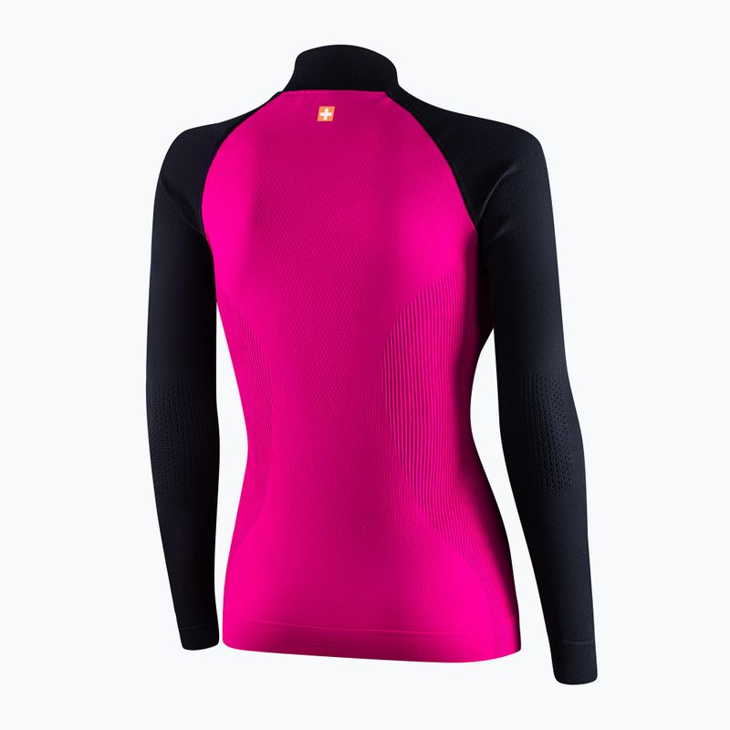 Ladies' thermal sweatshirt Brubeck LS1352 Athletic fuchsia / black 4