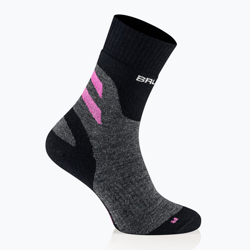 Women's socks Brubeck Trekking Merino graphite/fuchsia 2