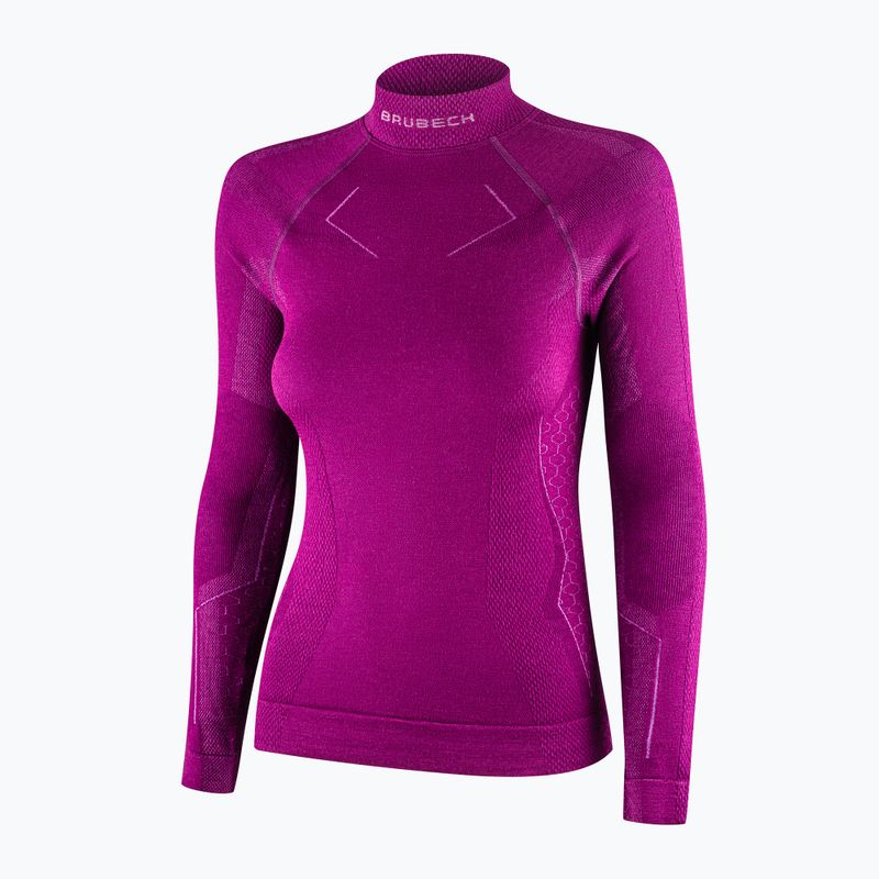 Women's thermal active sweatshirt Brubeck Extreme Merino fuchsia 5