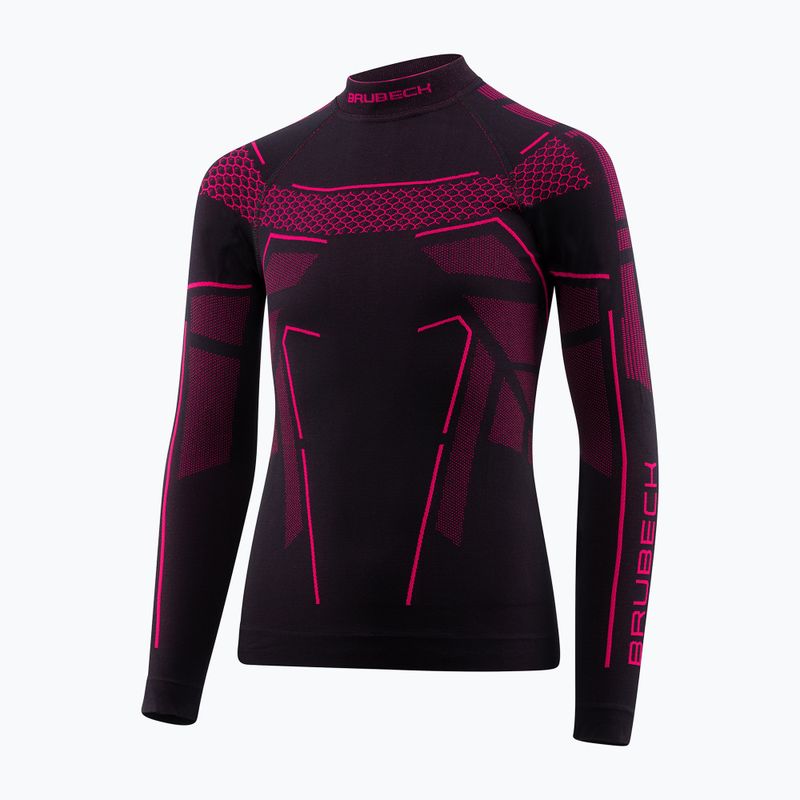 Children's thermal sweatshirt Brubeck Thermo Junior black/fuchsia