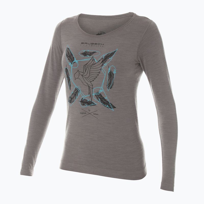 Women's thermal active sweatshirt Brubeck Outdoor Merino Wool Pro green/mountains 13 3