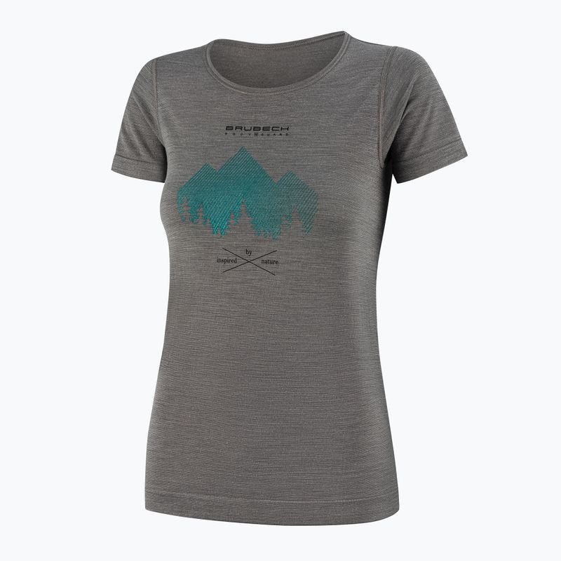 Women's thermal shirt Brubeck Outdoor Merino Wool Pro SS grey/deer 3