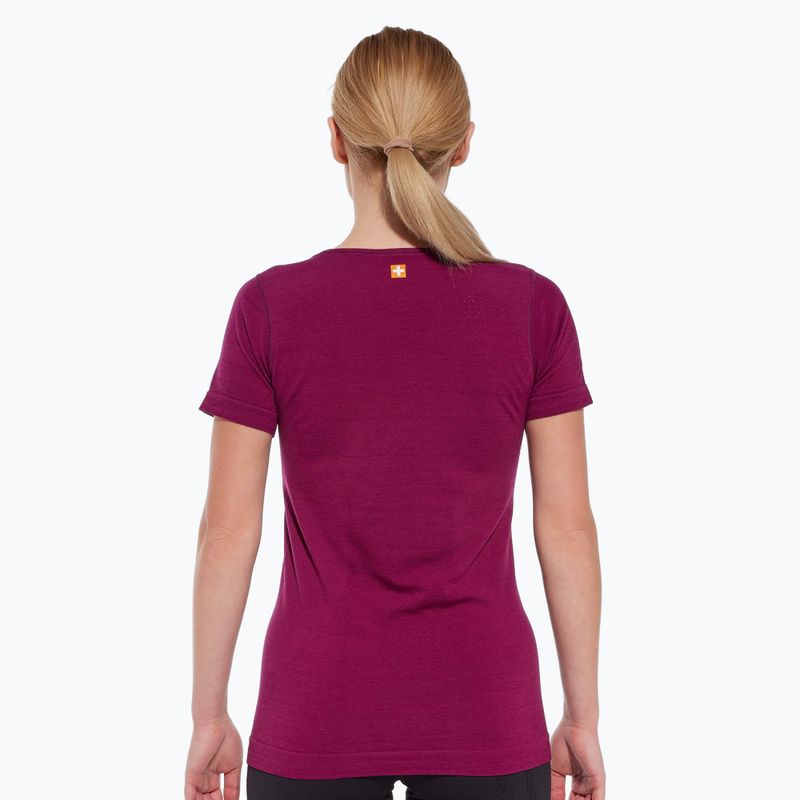 Women's thermal shirt Brubeck Outdoor Merino Wool Pro SS plum/mountain 3 2
