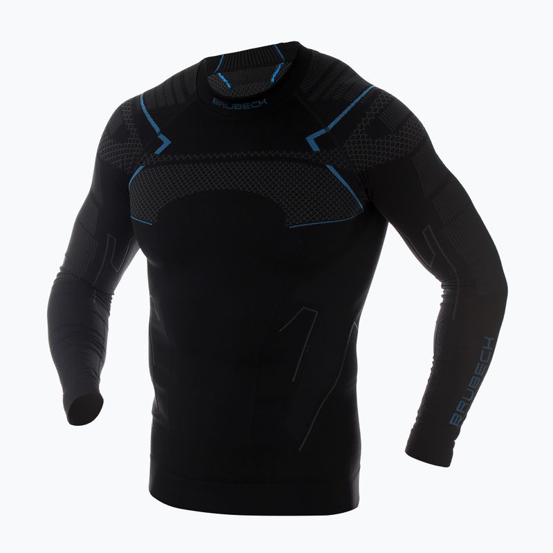 Men's thermal T-shirt Brubeck Thermo 995A black-blue LS13040A 3