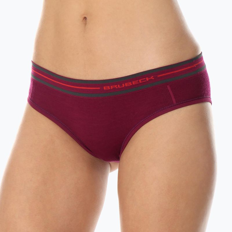 Women's thermoactive briefs Brubeck Hipster Active Wool plum 2