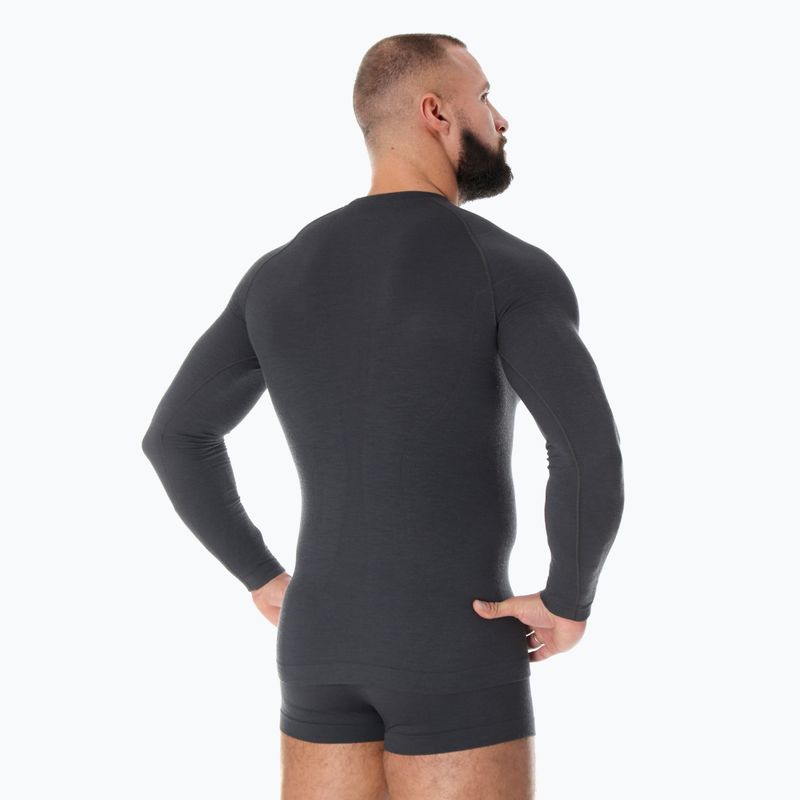 Men's Brubeck Active Wool thermal longsleeve graphite 2