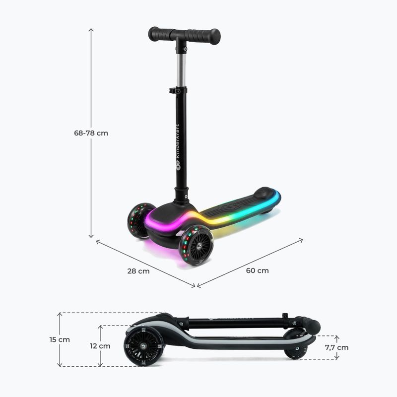 Children's three-wheeled scooter Kinderkraft Raket black 2