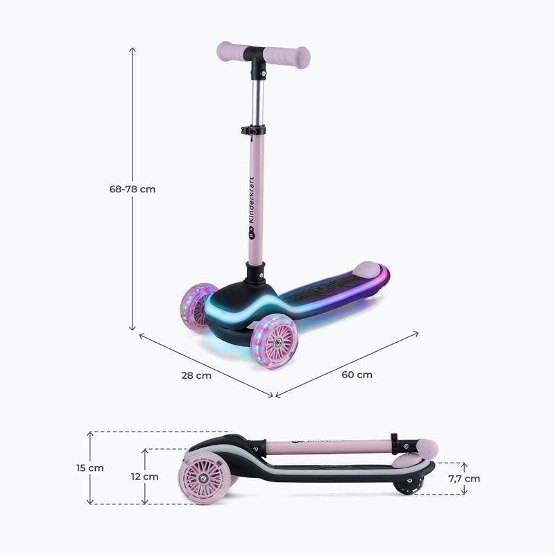 Children's three-wheeled scooter Kinderkraft Raket pink 2