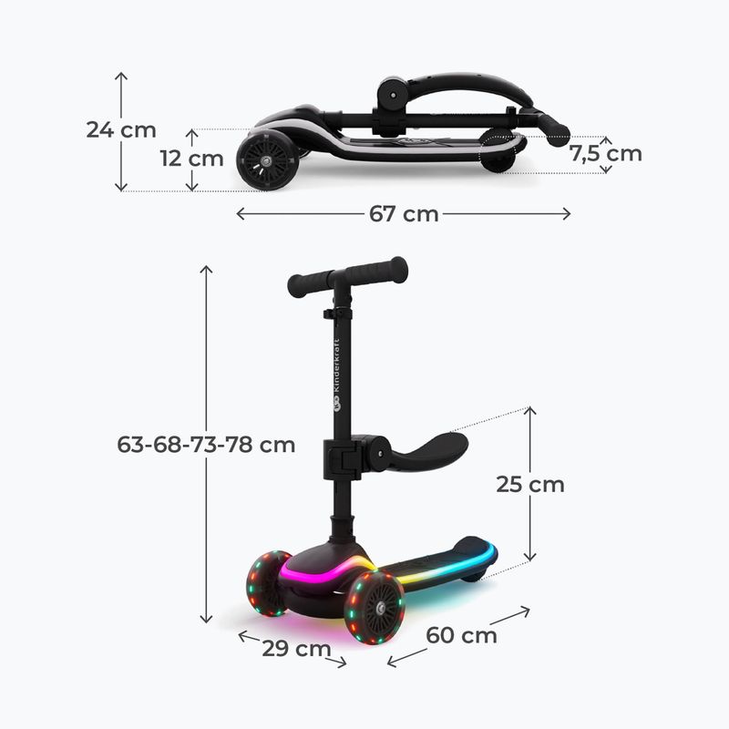 Children's three-wheeled scooter Kinderkraft Raket Up black 2