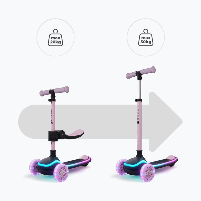 Children's three-wheeled scooter Kinderkraft Raket Up pink 11