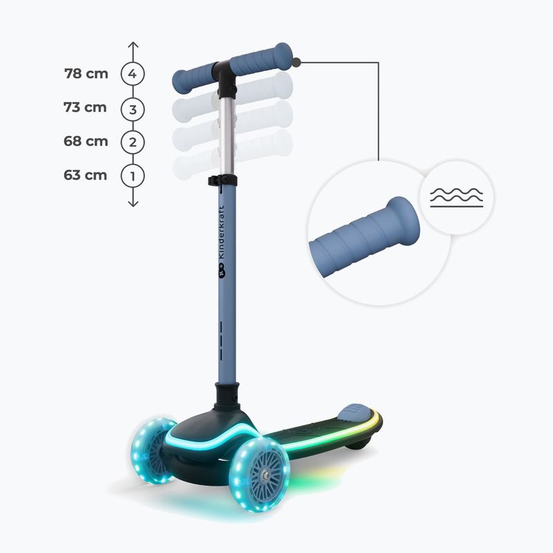 Children's three-wheeled scooter Kinderkraft Raket Up blue 12