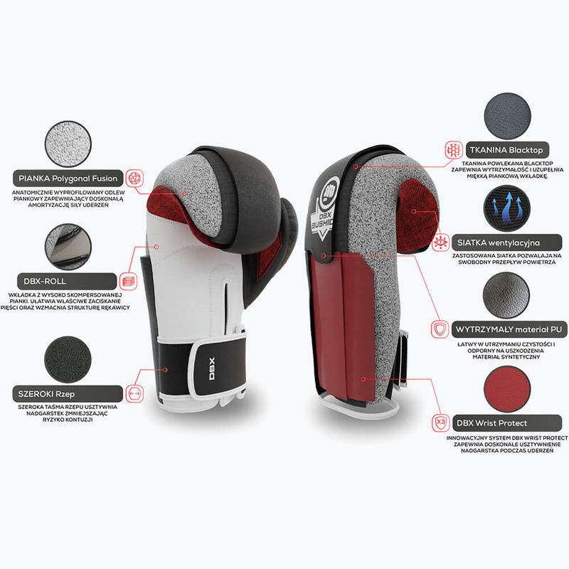 BDX BUSHIDO B-3W black/white boxing gloves 12